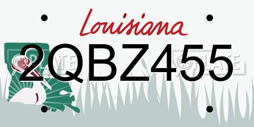 2QBZ455 Louisiana License Plate