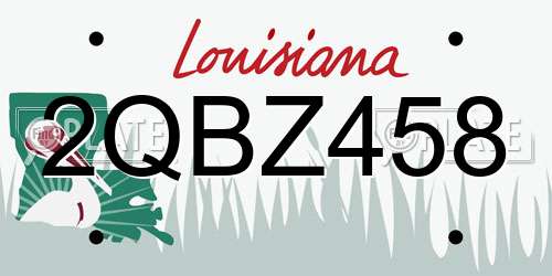 2QBZ458 Louisiana License Plate
