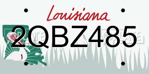2QBZ485 Louisiana License Plate