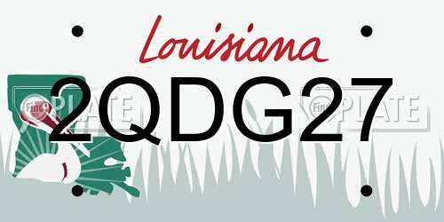 2QDG27 Louisiana License Plate