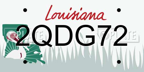 2QDG72 Louisiana License Plate