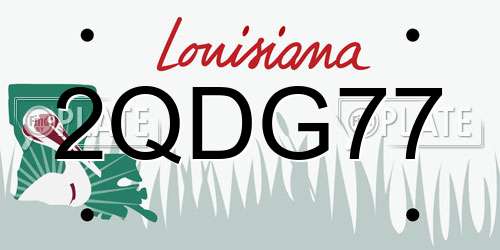 2QDG77 Louisiana License Plate