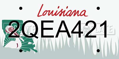 2QEA421 Louisiana License Plate