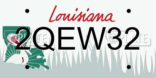 2QEW32 Louisiana License Plate