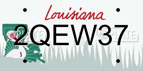 2QEW37 Louisiana License Plate