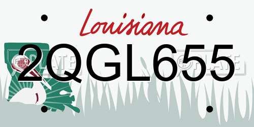 2QGL655 Louisiana License Plate