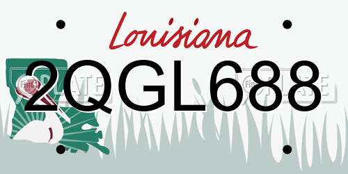 2QGL688 Louisiana License Plate
