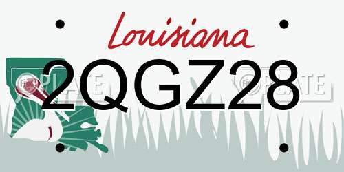 2QGZ28 Louisiana License Plate