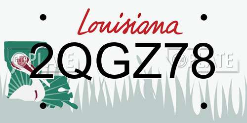 2QGZ78 Louisiana License Plate