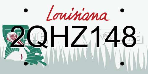 2QHZ148 Louisiana License Plate