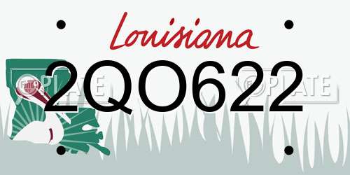 2QO622 Louisiana License Plate