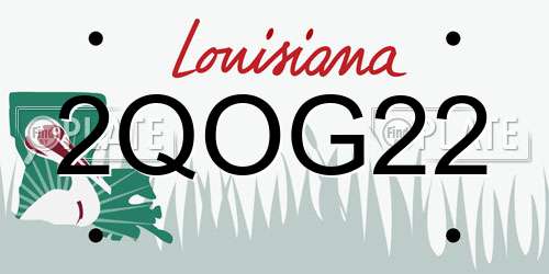 2QOG22 Louisiana License Plate