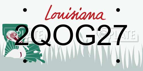 2QOG27 Louisiana License Plate