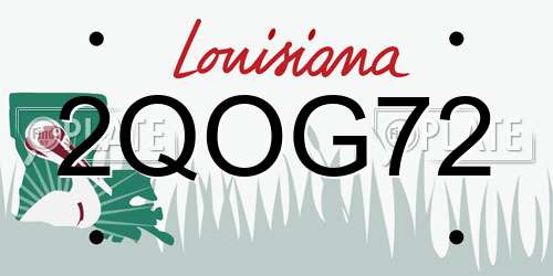 2QOG72 Louisiana License Plate