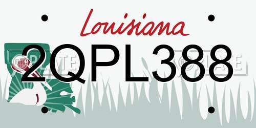 2QPL388 Louisiana License Plate