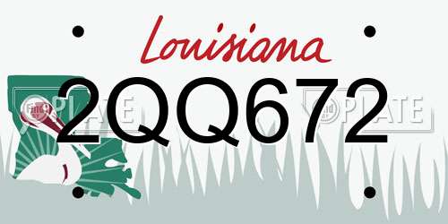 2QQ672 Louisiana License Plate