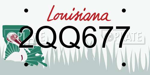 2QQ677 Louisiana License Plate