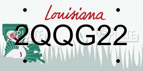 2QQG22 Louisiana License Plate
