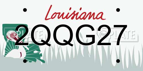 2QQG27 Louisiana License Plate