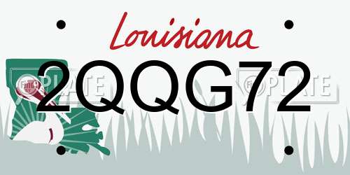 2QQG72 Louisiana License Plate