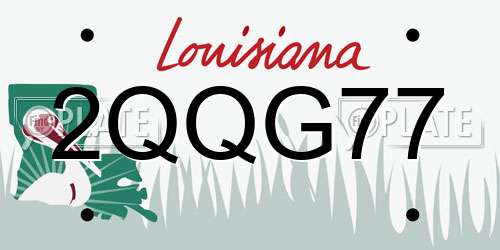 2QQG77 Louisiana License Plate