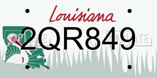 2QR849 Louisiana License Plate