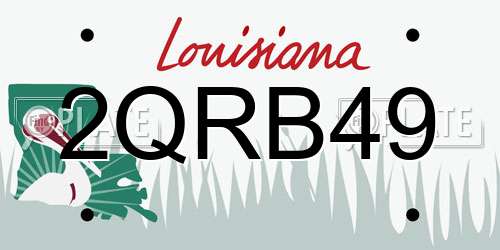 2QRB49 Louisiana License Plate