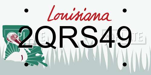 2QRS49 Louisiana License Plate