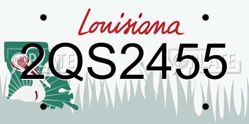 2QS2455 Louisiana License Plate