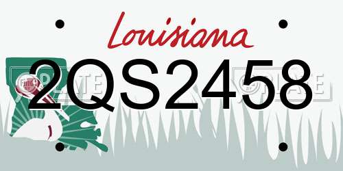 2QS2458 Louisiana License Plate