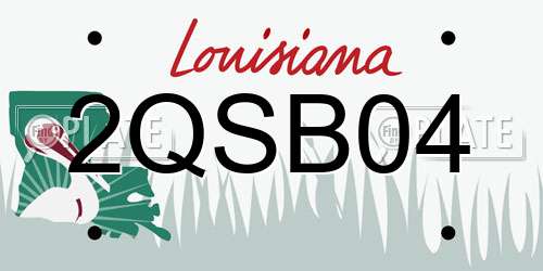 2QSB04 Louisiana License Plate