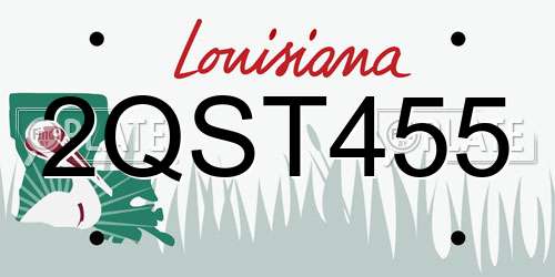 2QST455 Louisiana License Plate