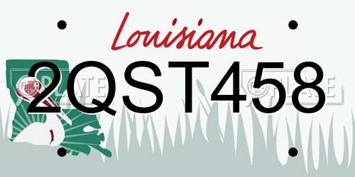 2QST458 Louisiana License Plate