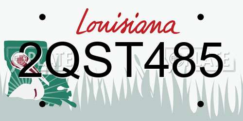 2QST485 Louisiana License Plate