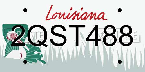 2QST488 Louisiana License Plate