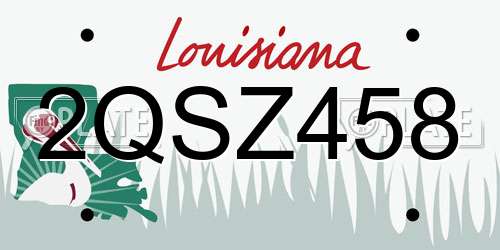 2QSZ458 Louisiana License Plate