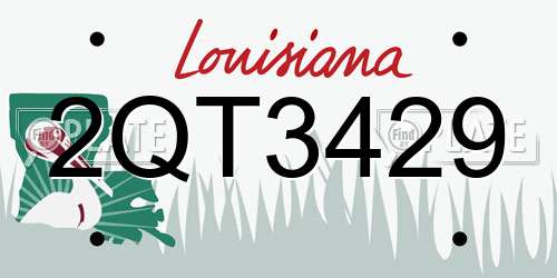 2QT3429 Louisiana License Plate