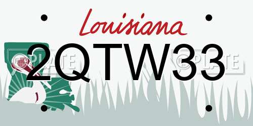 2QTW33 Louisiana License Plate