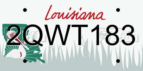 2QWT183 Louisiana License Plate