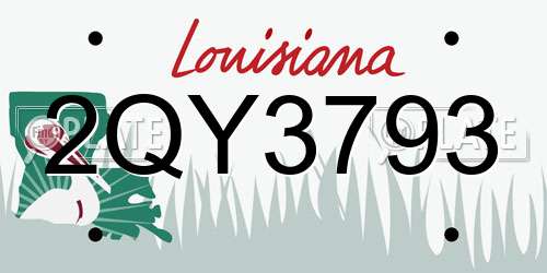2QY3793 Louisiana License Plate