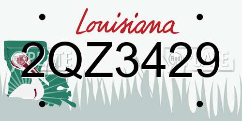 2QZ3429 Louisiana License Plate