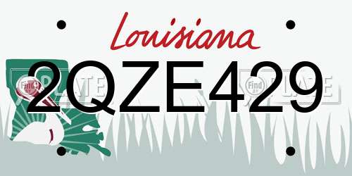 2QZE429 Louisiana License Plate