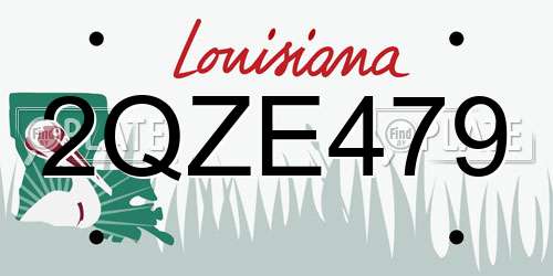 2QZE479 Louisiana License Plate