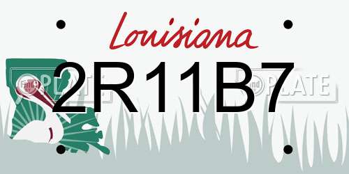 2R11B7 Louisiana License Plate