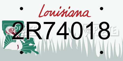 2R74018 Louisiana License Plate