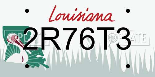 2R76T3 Louisiana License Plate
