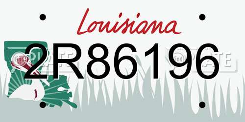 2R86196 Louisiana License Plate