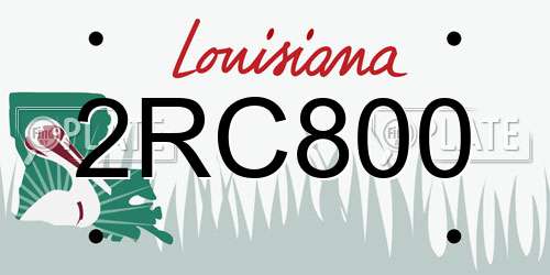 2RC800 Louisiana License Plate