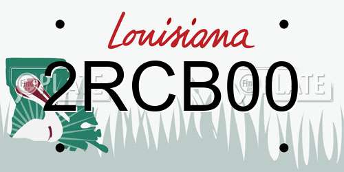 2RCB00 Louisiana License Plate