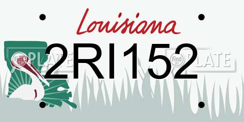 2RI152 Louisiana License Plate